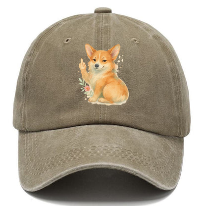 Corgi short legs and fluffy butt, one stubby paw up with sass - Classic Cap - Warm Sand(Khaki)