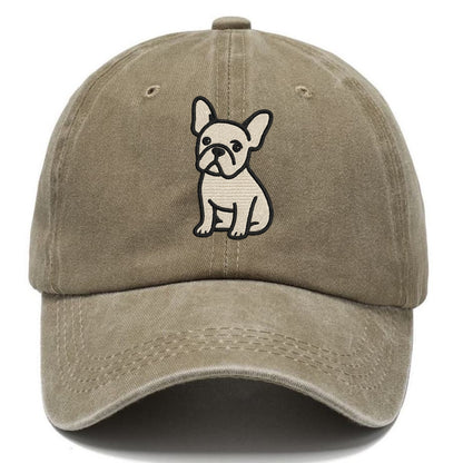 French Bulldog - Head tilt one ear up - Classic Cap - Warm Sand(Khaki)