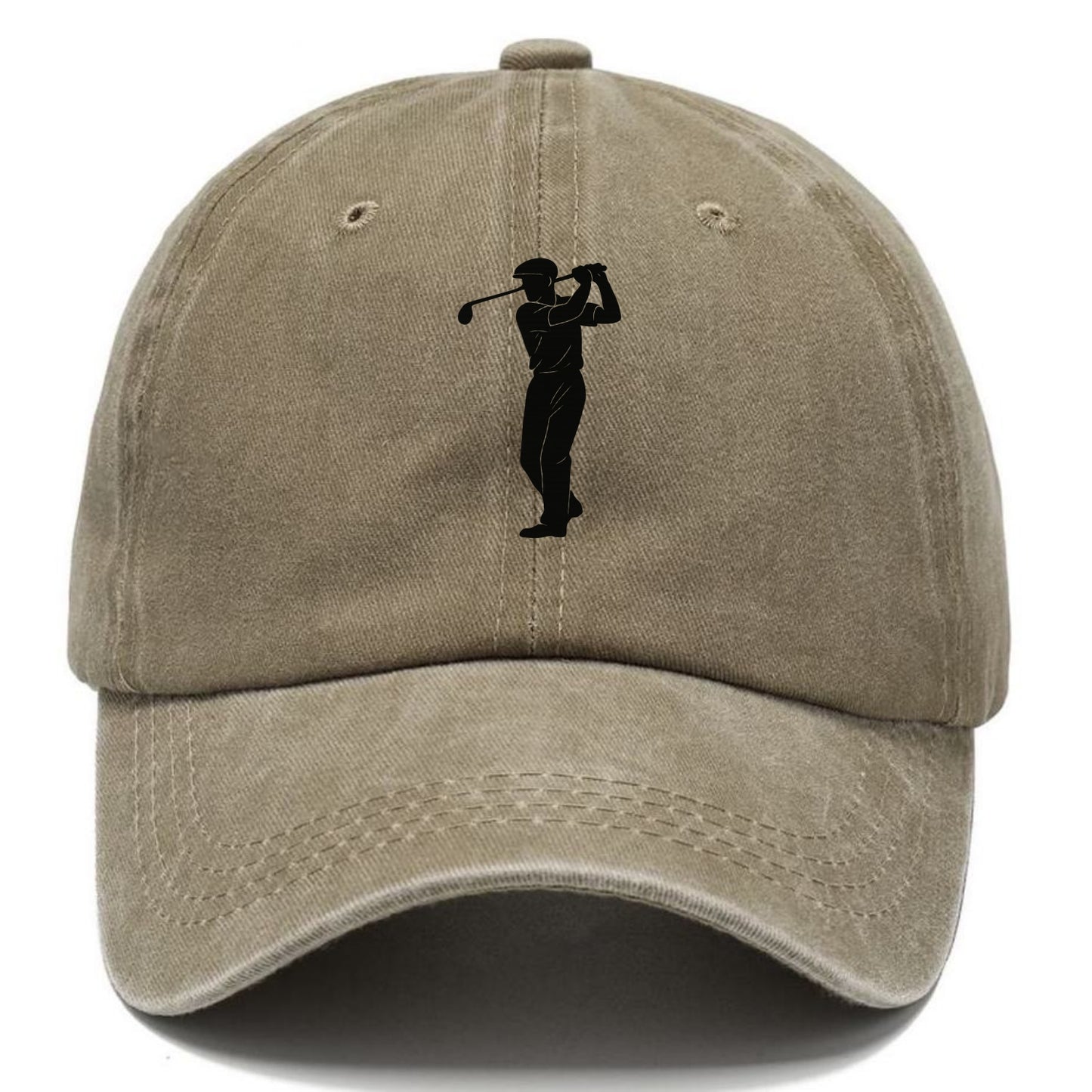 Golfer mid-swing with driver - Classic Cap - Warm Sand(Khaki)
