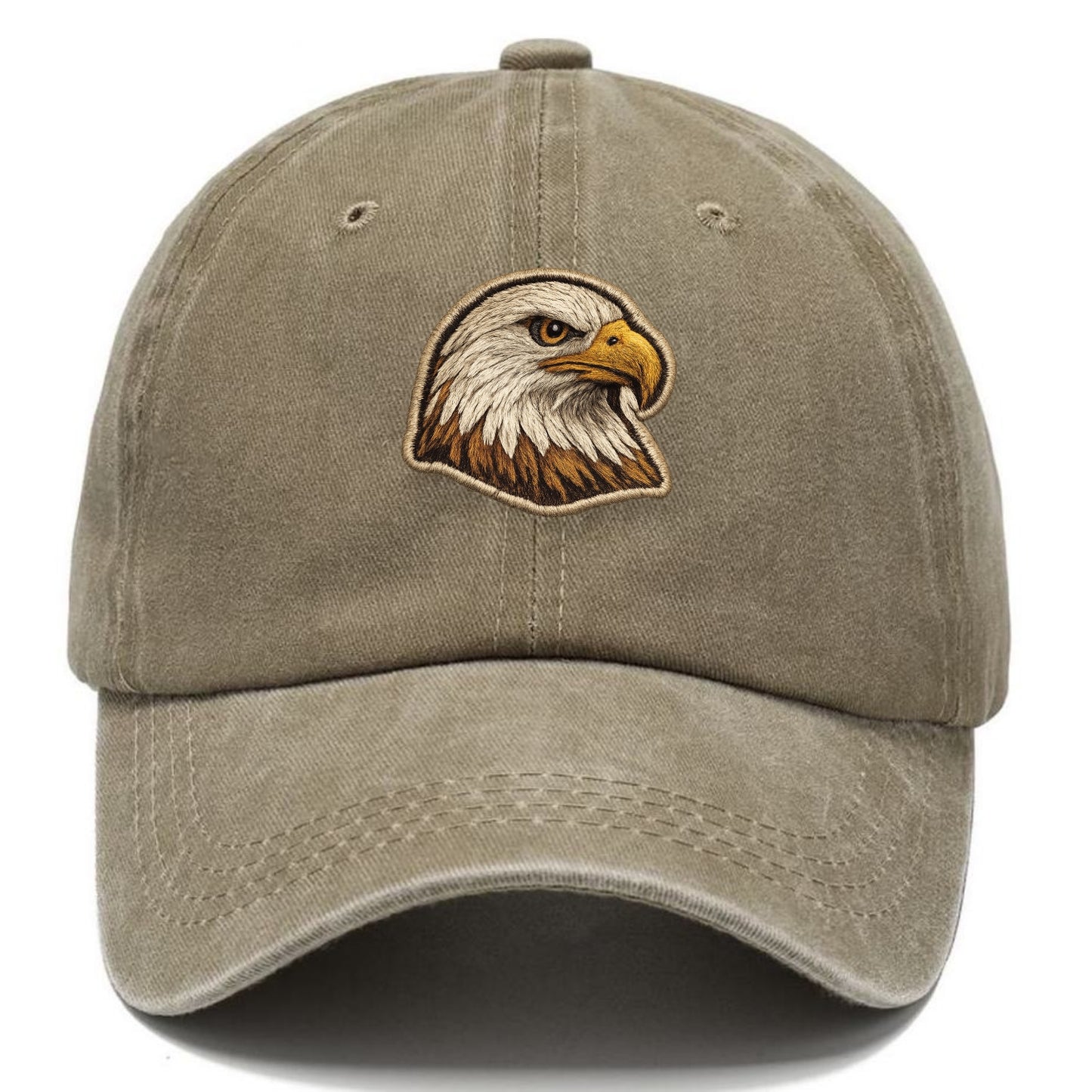 EAGLE HEAD PROFILE - majestic bald eagle in brown, white and gold , American pride - Classic Cap - Warm Sand(Khaki)