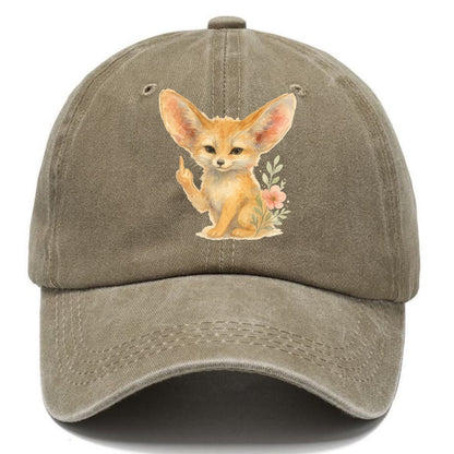 tiny fennec fox with oversized ears, one small paw raised in sass - Classic Cap - Warm Sand(Khaki)