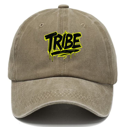 Bold typography design - "TRIBE" - your community, your group - Classic Cap - Warm Sand(Khaki)