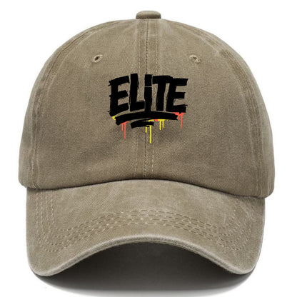 Bold typography design - "ELITE" - top tier, highest level - Classic Cap - Warm Sand(Khaki)