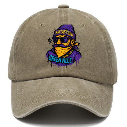 Greenville Pirate wearing East Carolina beanie with skull patch - Classic Cap - Warm Sand(Khaki)