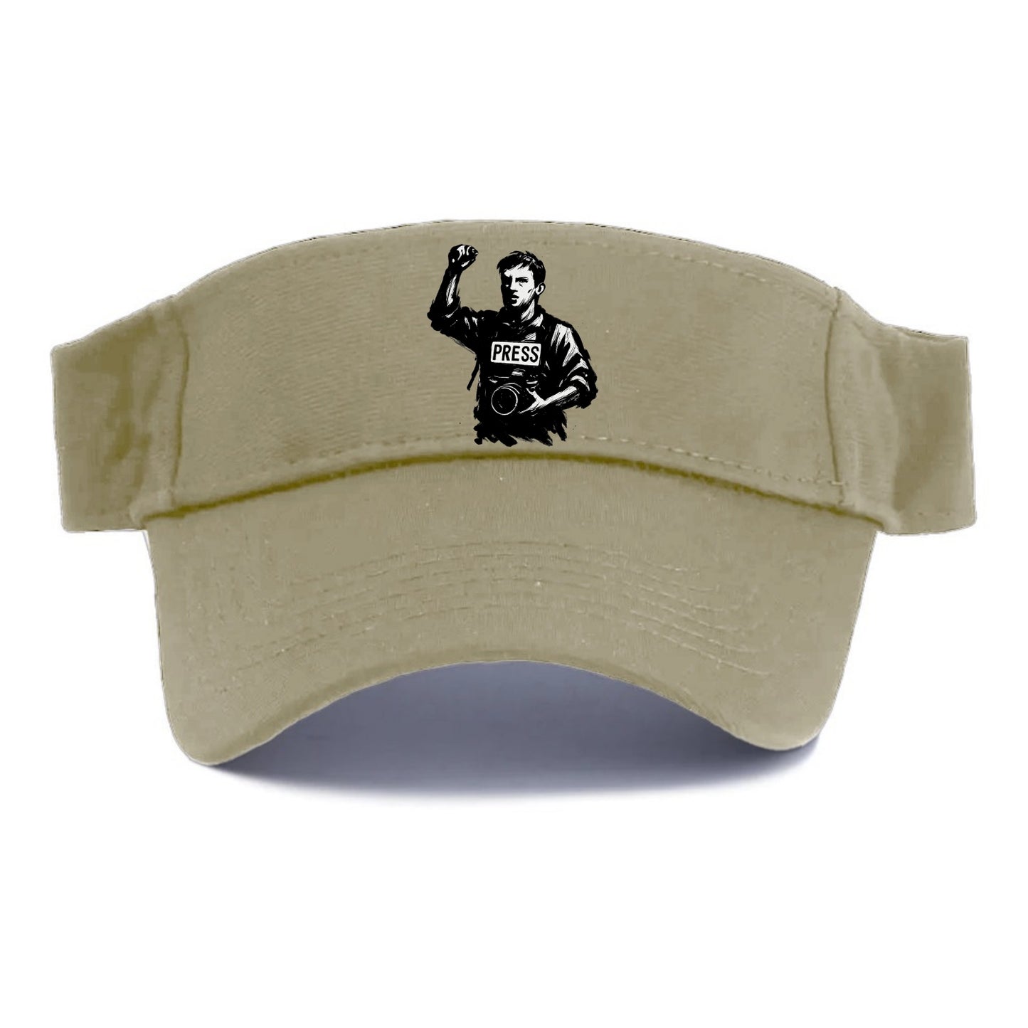 Journalist with camera - press freedom ink painting - Visor - Warm Sand(Khaki)