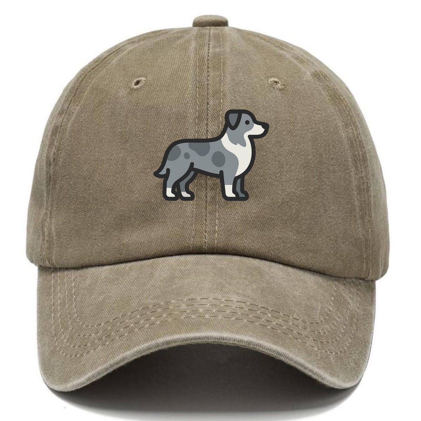 Australian Shepherd - Blue merle flat side profile - Classic Cap - Warm Sand(Khaki)