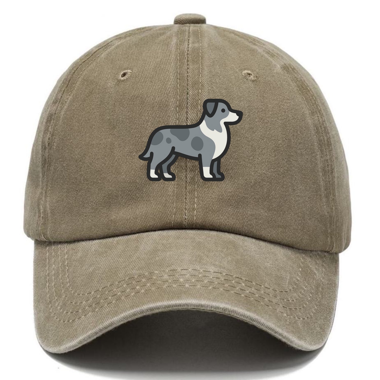 Australian Shepherd - Blue merle flat side profile - Classic Cap - Warm Sand(Khaki)