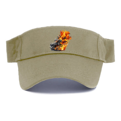 INFERNO STALLION | Horse made entirely of living flames | Blazing mane and tail | Fire - Visor - Warm Sand(Khaki)