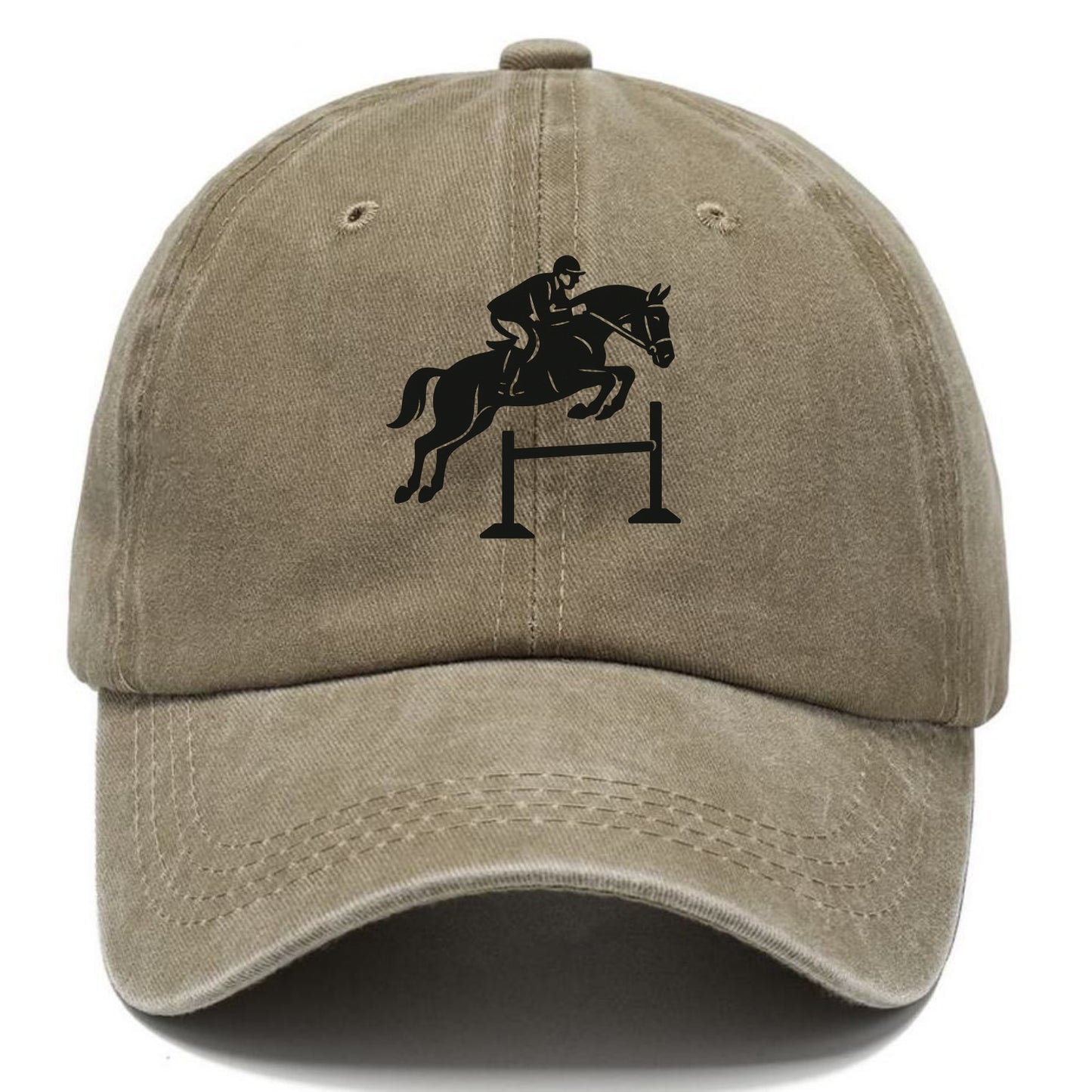 Equestrian jumping over obstacle - Classic Cap - Warm Sand(Khaki)