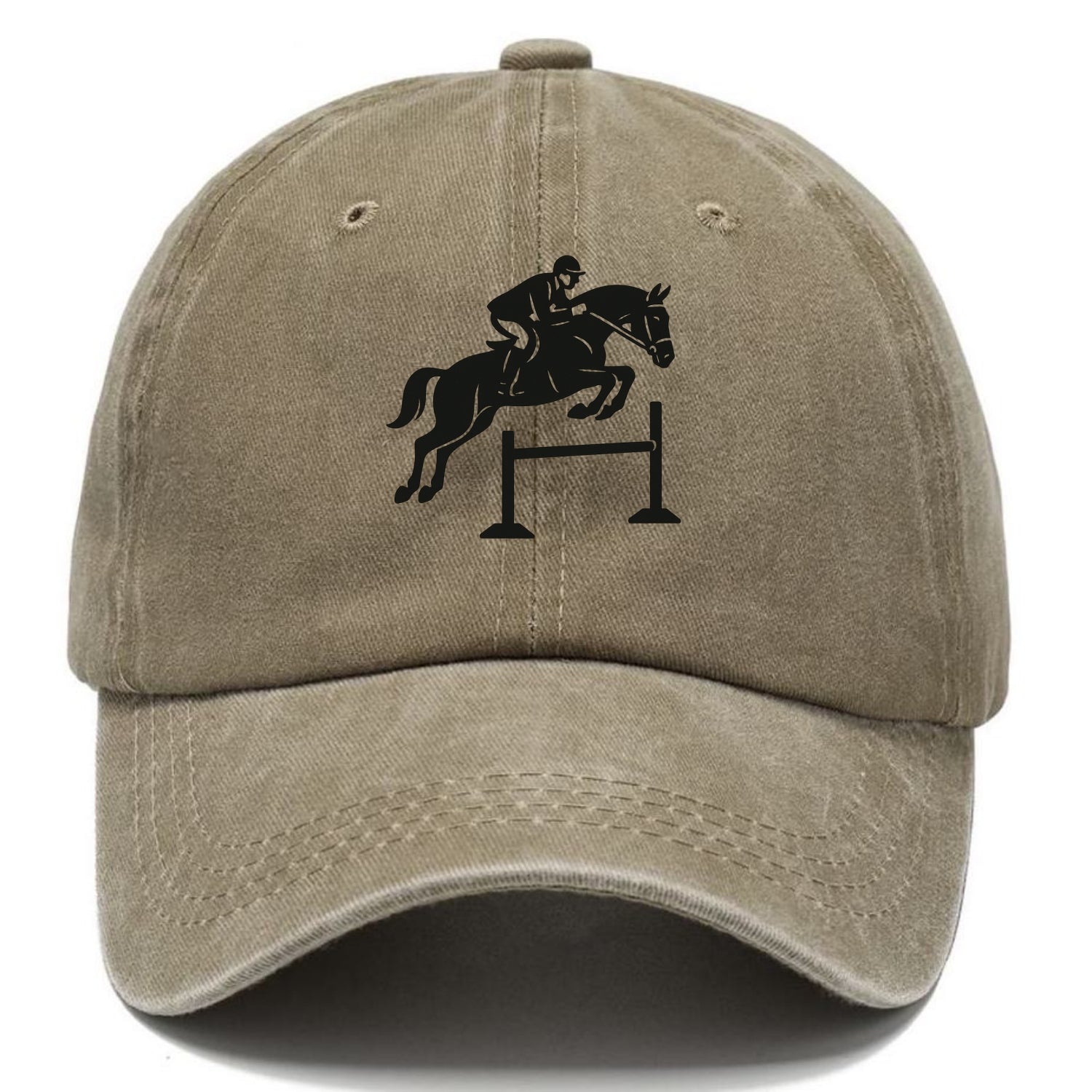 Equestrian jumping over obstacle - Classic Cap - Warm Sand(Khaki)
