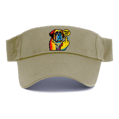 Saint Bernard with gentle giant face and droopy jowls, huge paw raised - Visor - Warm Sand(Khaki)