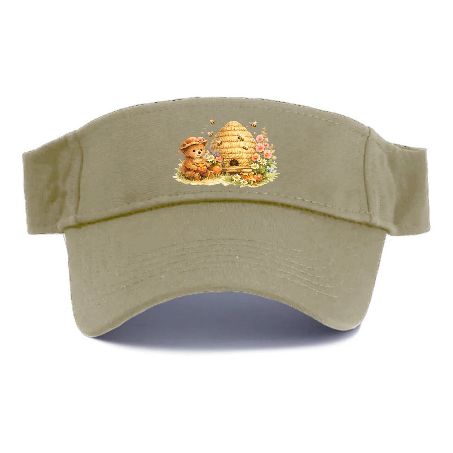 SKEP HIVE | Traditional straw beehive | Cottage garden setting | Buzzing activity | Rural - Visor - Warm Sand(Khaki)