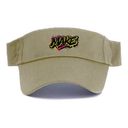 Bold typography design - "MAKE" - creating, producing, doing - Visor - Warm Sand(Khaki)
