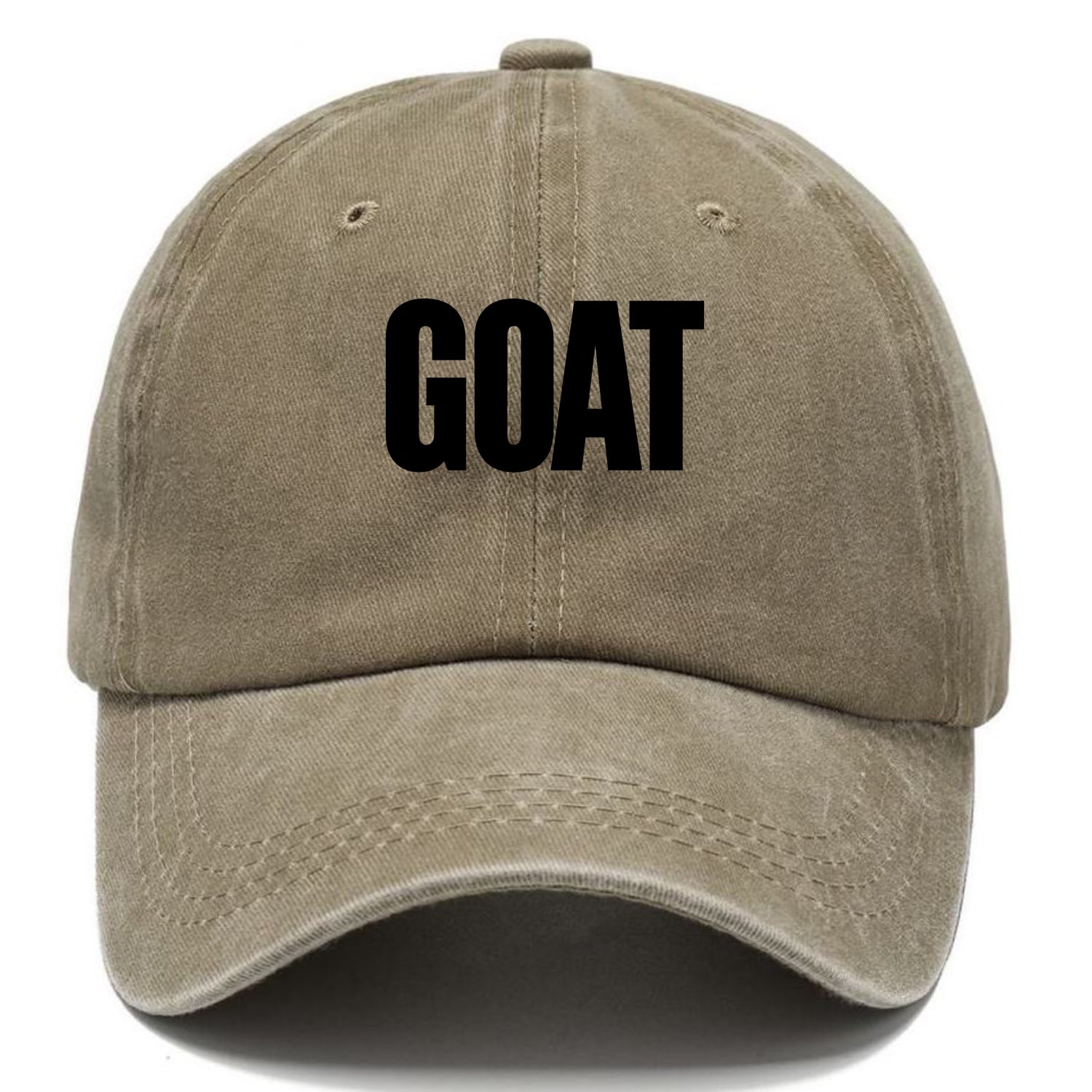 Bold typography design - "GOAT" - greatest of all time - Classic Cap - Warm Sand(Khaki)