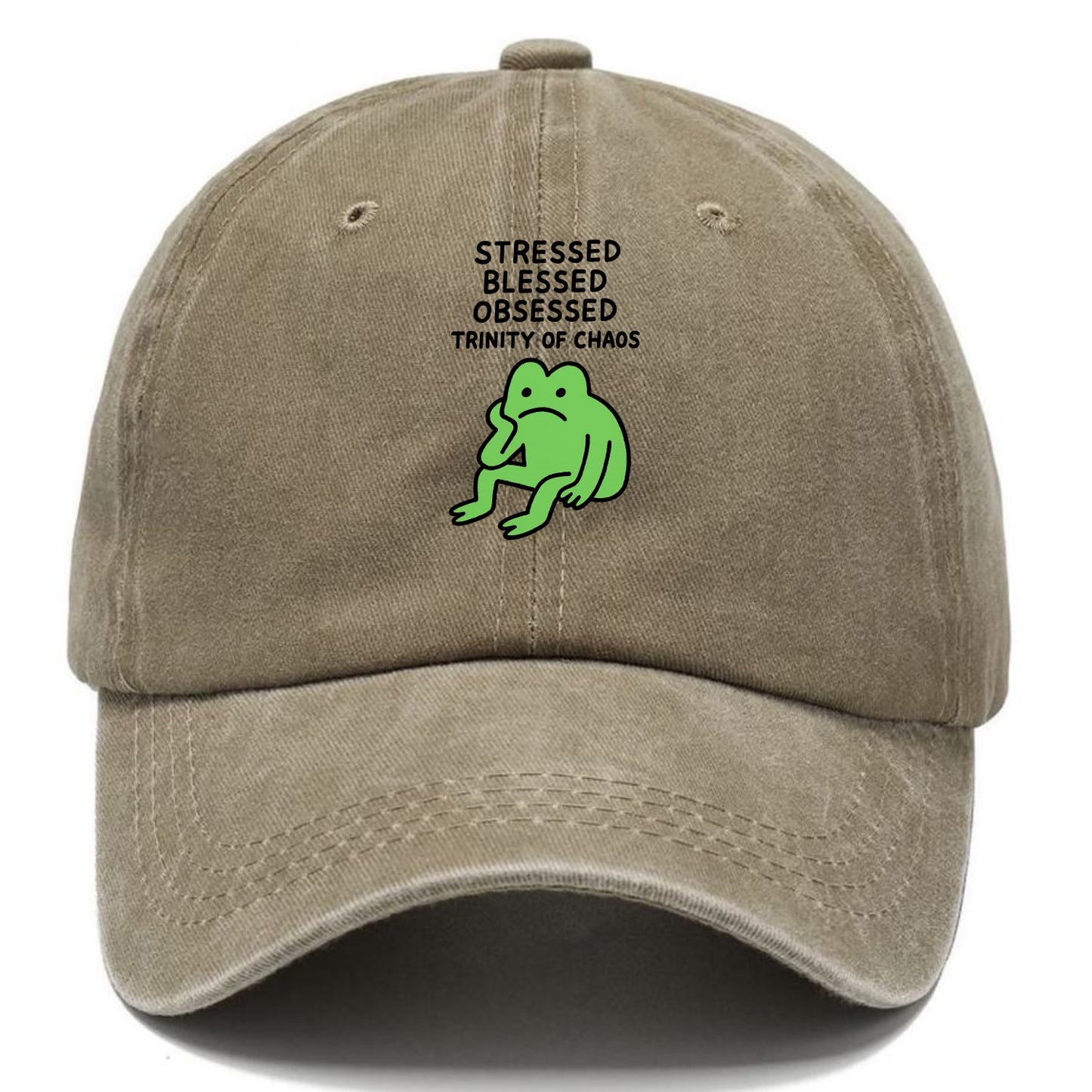 STRESSED BLESSED OBSESSED | Trinity of chaos - Classic Cap - Warm Sand(Khaki)