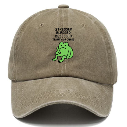 STRESSED BLESSED OBSESSED | Trinity of chaos - Classic Cap - Warm Sand(Khaki)