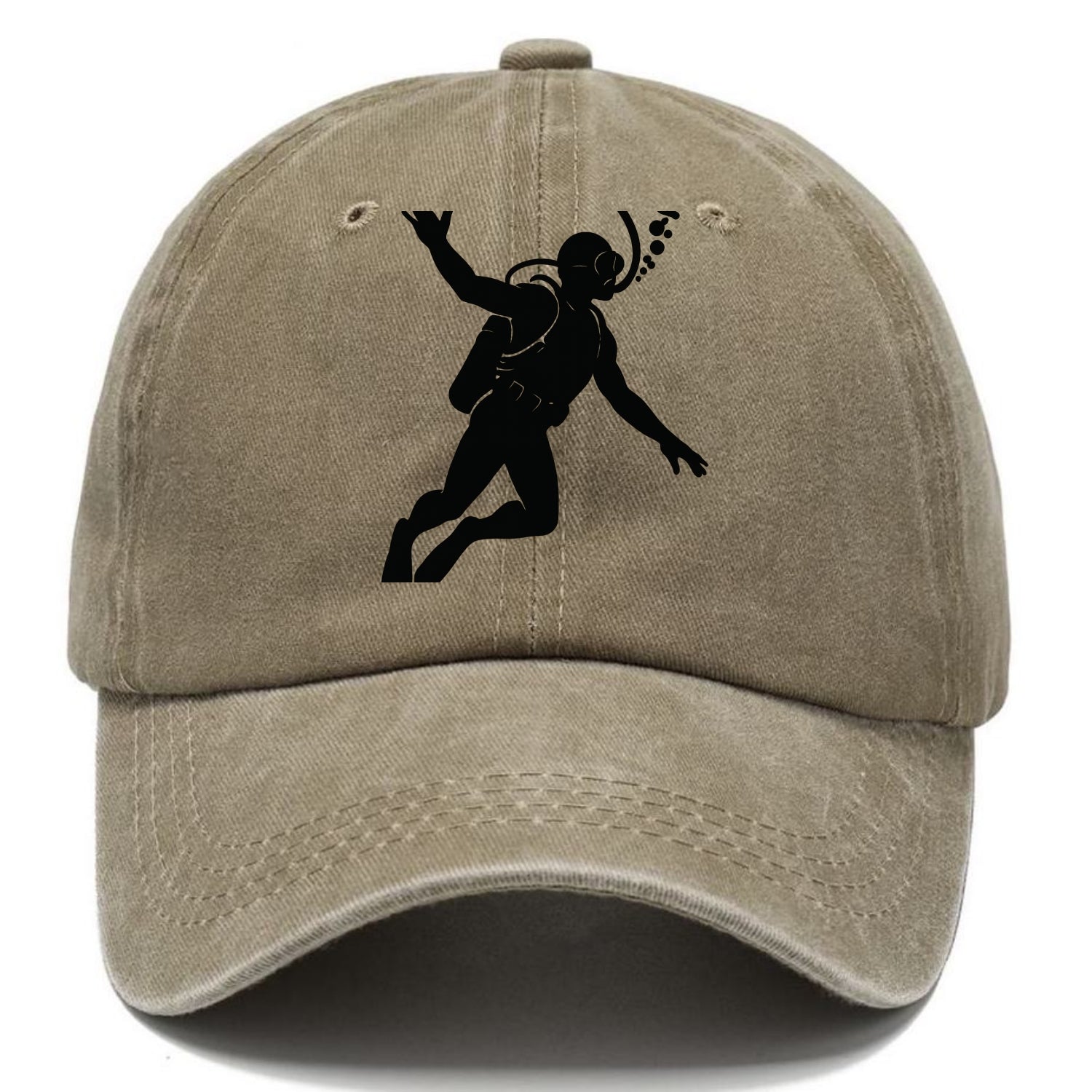 Scuba diver descending with gear - Classic Cap - Warm Sand(Khaki)