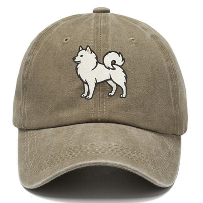 American Eskimo Dog - White spitz embroidered standing design - Classic Cap - Warm Sand(Khaki)