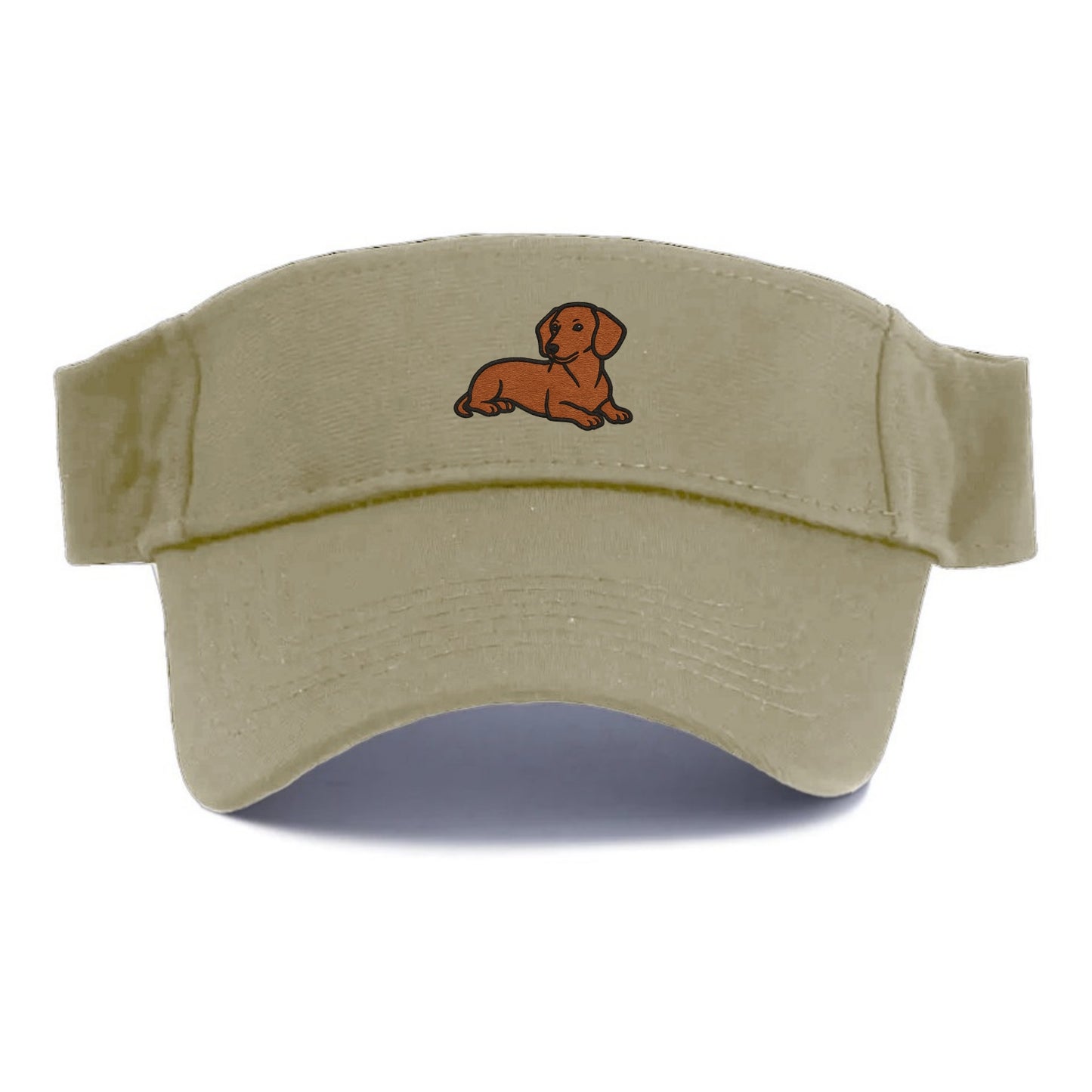 Dachshund - Red smooth relaxed lying dow Visor - Warm Sand(Khaki)