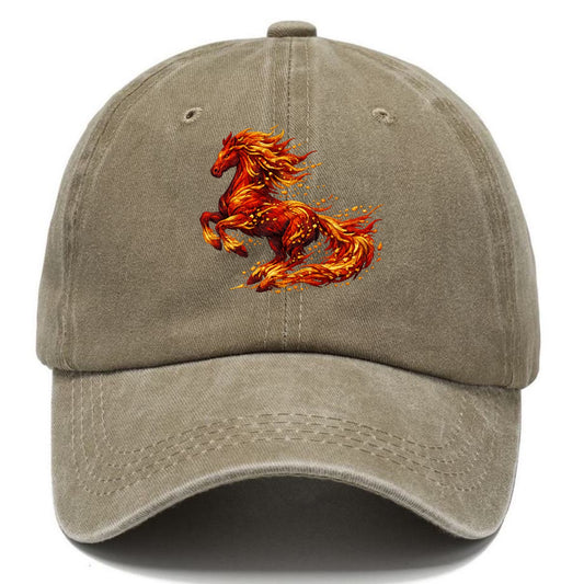 EMBER RISING | Sparks forming into horse shape | Particles of fire | Energy - Classic Cap - Warm Sand(Khaki)