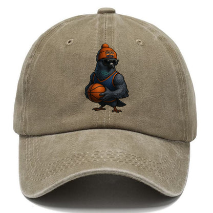 Manhattan Pigeon wearing Knicks beanie with skyline patch and wayfarer sunglasses - Classic Cap - Warm Sand(Khaki)