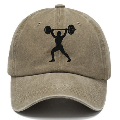Weightlifter lifting barbell overhead - Classic Cap - Warm Sand(Khaki)