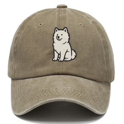 Samoyed - White fluffy embroidered desig Classic Cap - Warm Sand(Khaki)
