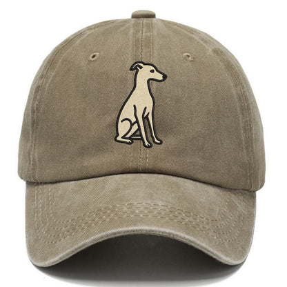 Italian Greyhound - Gray sitting pose - Classic Cap - Warm Sand(Khaki)