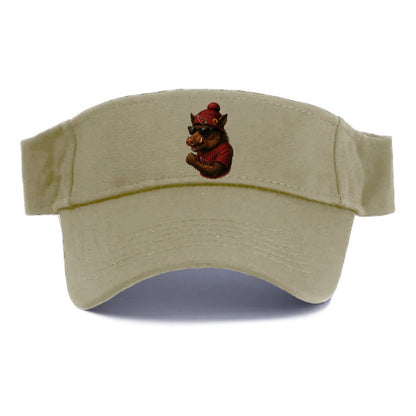Arizona Javelina wearing Cardinals beanie with desert patch and wayfarer sunglasses - Visor - Warm Sand(Khaki)