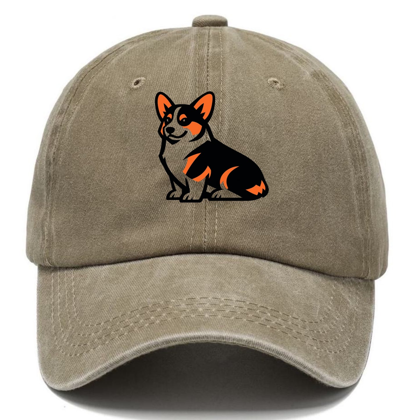 Tricolor Corgi Charm - Classic Cap - Warm Sand(Khaki)