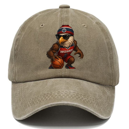DC Eagle wearing Wizards red white and blue beanie with monument patch and wayfarer - Classic Cap - Warm Sand(Khaki)