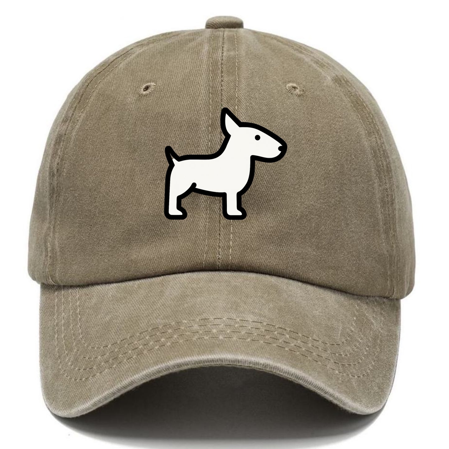 Bull Terrier - White egg-shaped head flat side profile - Classic Cap - Warm Sand(Khaki)