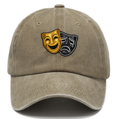 BROADWAY MASKS - comedy tragedy masks in gold and black , theater - Classic Cap - Warm Sand(Khaki)