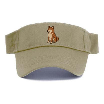 Shiba Inu - Red sesame embroidered sitti Visor - Warm Sand(Khaki)
