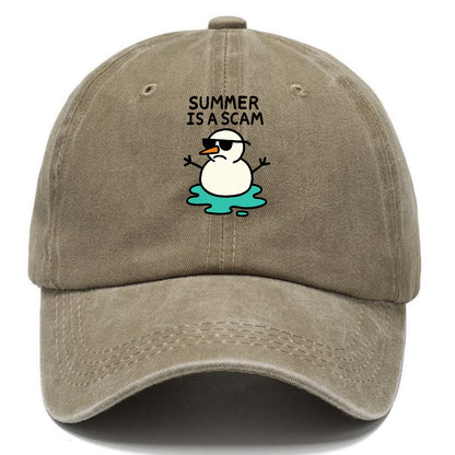 SUMMER IS A SCAM | Melting snowman in sunglasses - Classic Cap - Warm Sand(Khaki)