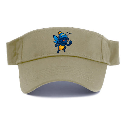 LA Lightning Bug wearing Chargers powder blue and gold beanie with pom pom and wayfarer - Visor - Warm Sand(Khaki)