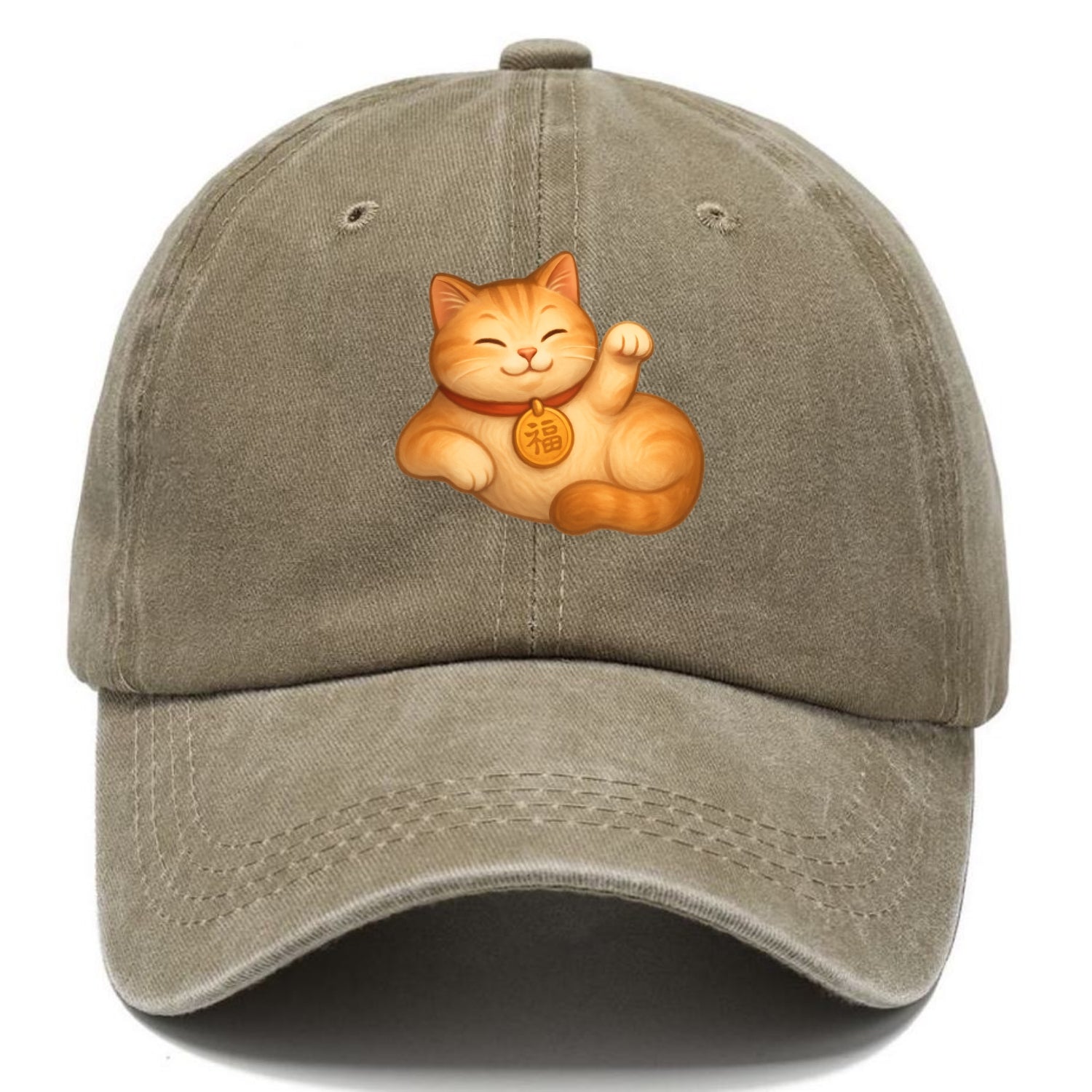 Maneki Neko Pose - Classic Cap - Warm Sand(Khaki)