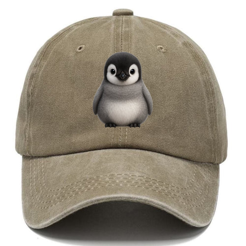 Baby Adelie Penguin - black and white, round body, curious eyes, front-facing, - Classic Cap