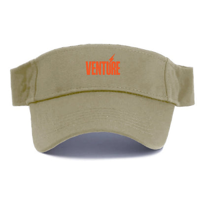 Bold typography design - "VENTURE" - taking risks, bold exploration - Visor - Warm Sand(Khaki)