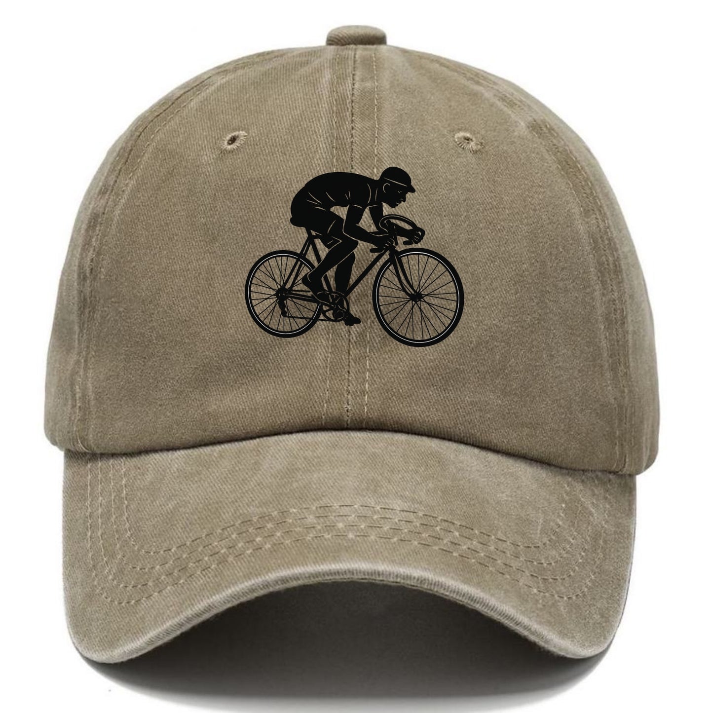 Cyclist sprinting in racing position - Classic Cap - Warm Sand(Khaki)