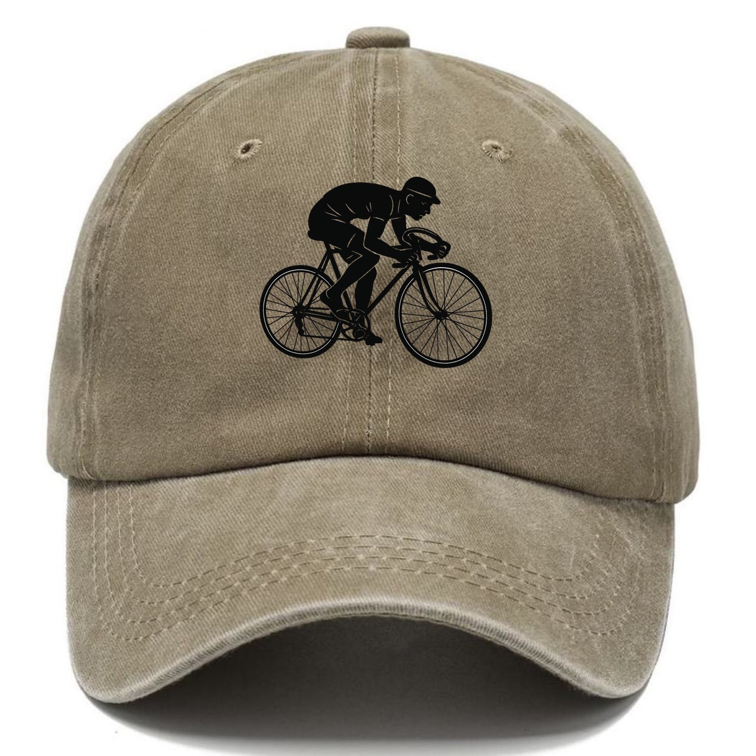 Cyclist sprinting in racing position - Classic Cap - Warm Sand(Khaki)