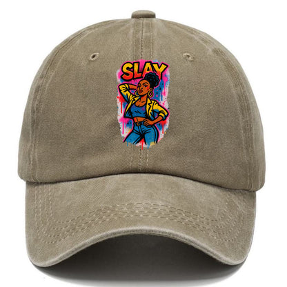 Empowered figure striking confident pose - "slay" culture, fierce and fabulous energy - Classic Cap - Warm Sand(Khaki)