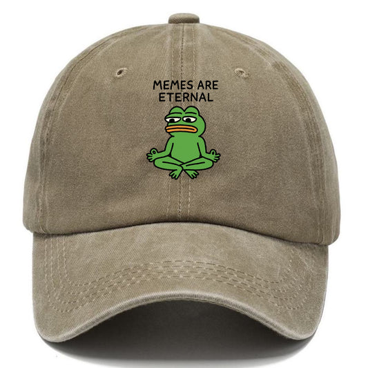 MEMES ARE ETERNAL | Immortal pepe meditating - Classic Cap - Warm Sand(Khaki)