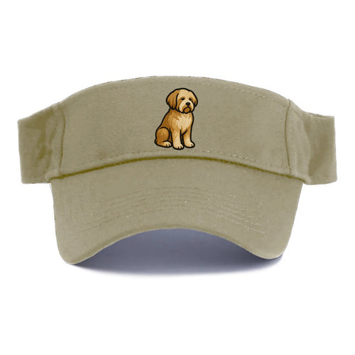Tibetan Terrier - Gold and white embroidered sitting pose - Visor