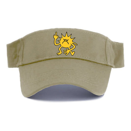 MORNINGS ARE PUNISHMENT | Grumpy sun with middle finger - Visor - Warm Sand(Khaki)