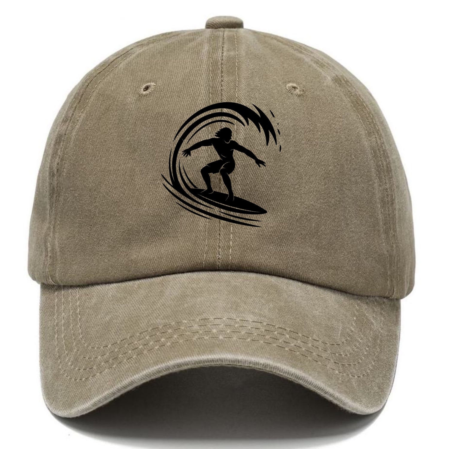 Hawaiian surfer riding big wave - Classic Cap - Warm Sand(Khaki)
