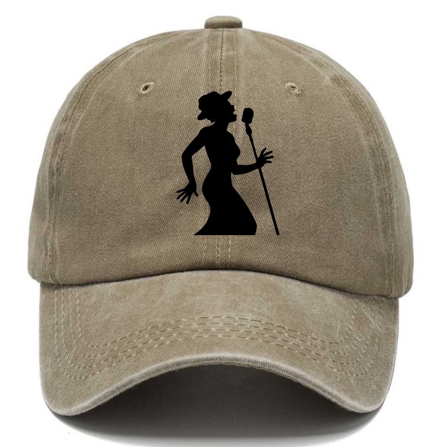Jazz singer at vintage microphone - Classic Cap - Warm Sand(Khaki)
