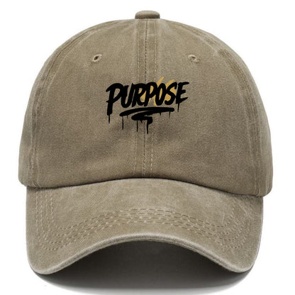 Bold typography design - "PURPOSE" - reason for being - Classic Cap - Warm Sand(Khaki)