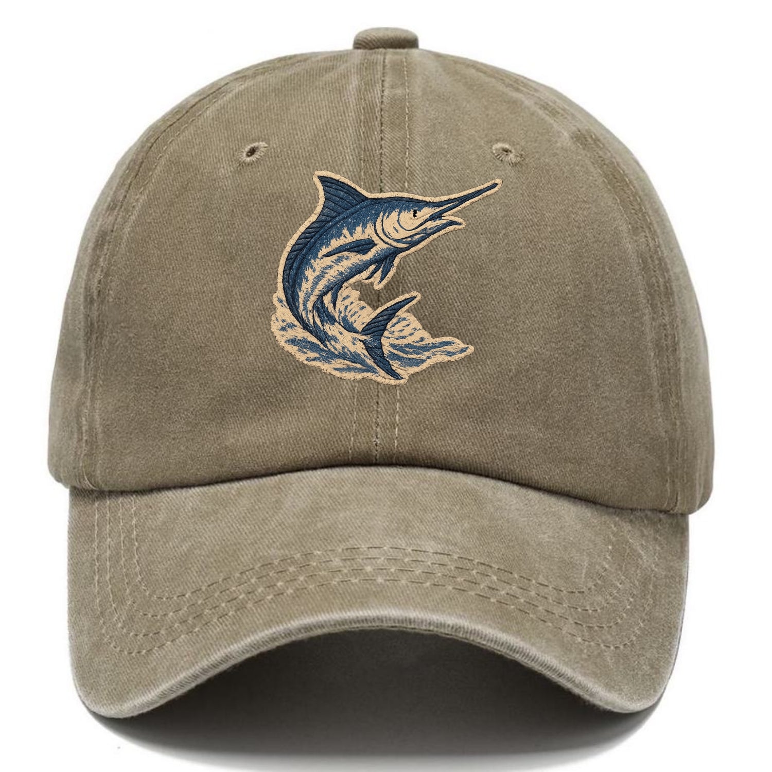 SWORDFISH MARLIN - leaping marlin in blue and silver , sport fishing - Classic Cap - Warm Sand(Khaki)