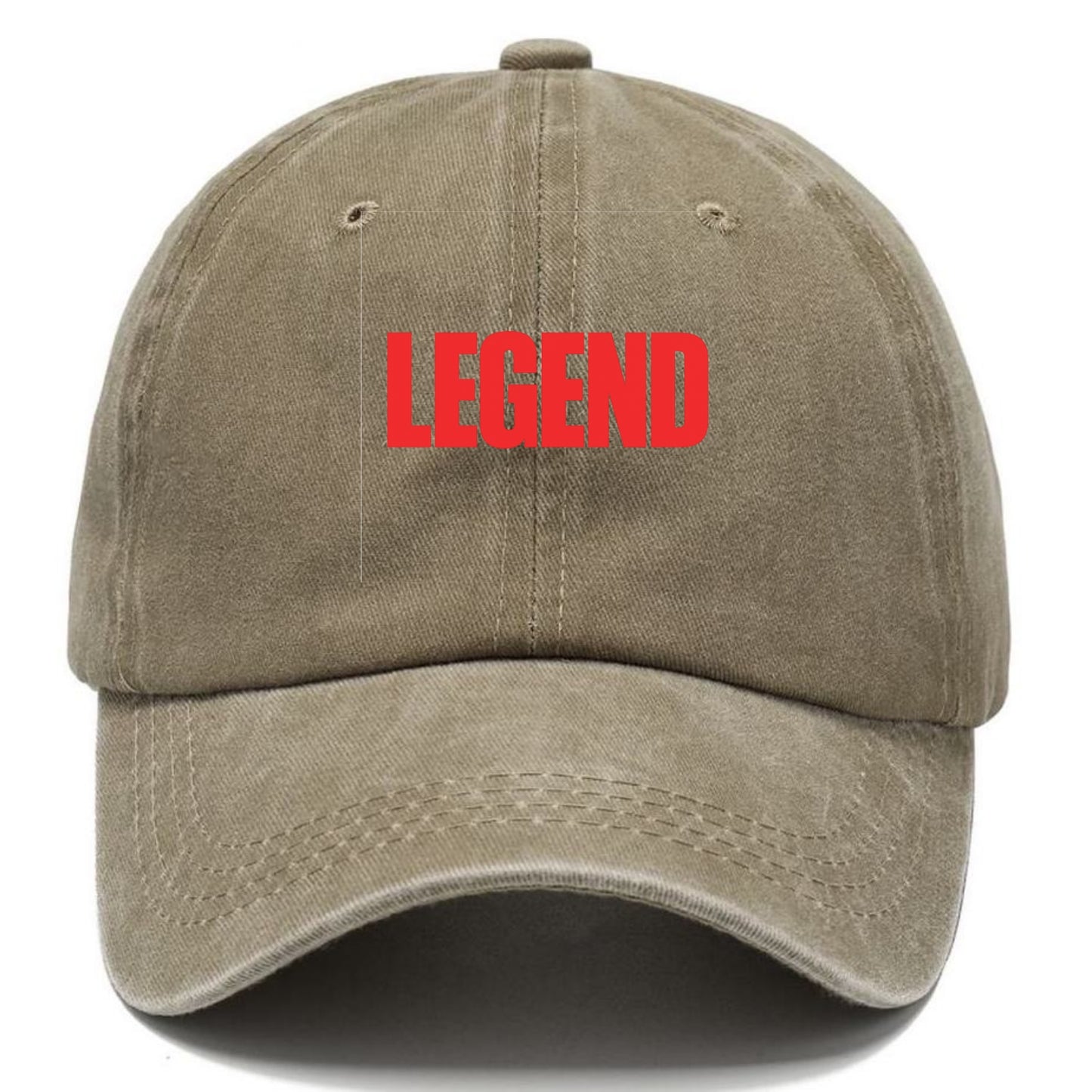 Bold typography design - "LEGEND" - remarkable person, iconic status - Classic Cap - Warm Sand(Khaki)